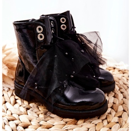 S.Barski Cizme de copii negre lacate calde Semissa negru 1