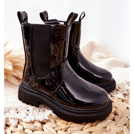 FR1 Cizme pentru copii Aletris negru lăcuit cald 1