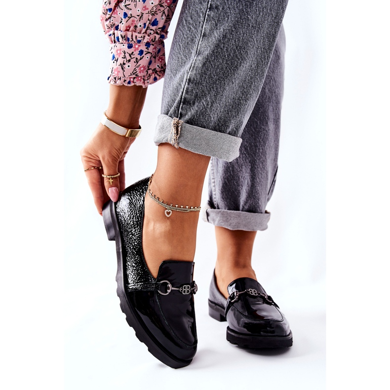 Pantofi din piele Nicole Lacuit Negru 2667 1