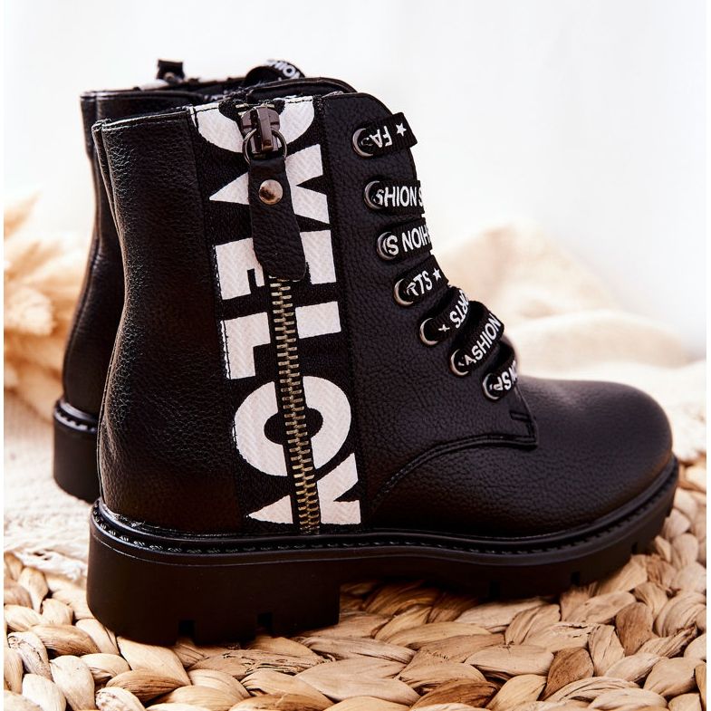 Vinceza Cizme copii Lucrători Pomeroy negru 2