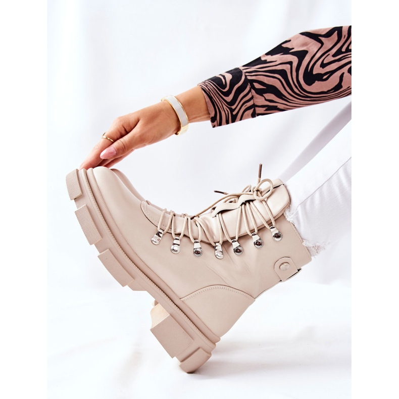 FI1 Cizme calde pentru femei Trappers Bej Perfect 2