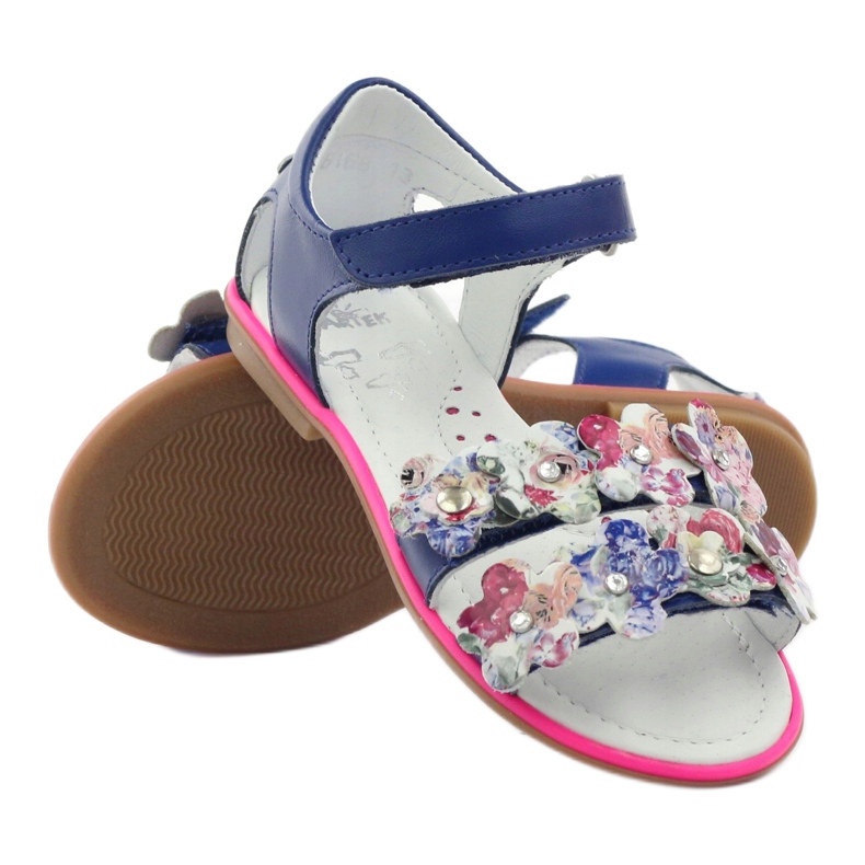 Bartek Sandalki Gladiatikki 16168 Cornflower decorat cu flori albastru 3