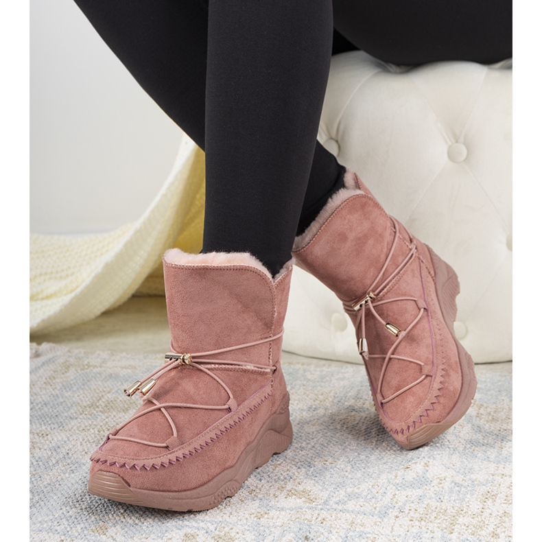 Cizme roz de zăpadă cu nervuri Carrera 1