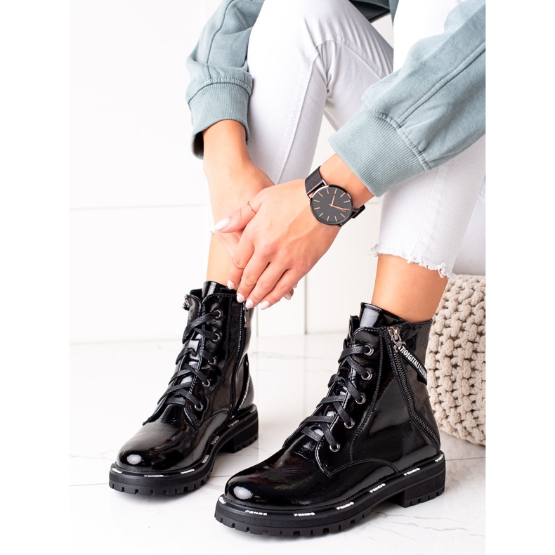 Cizme din piele Artiker negru 2 Cizme din piele Artiker negru 2