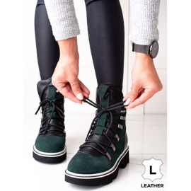 Cizme ARTIKER din piele verde 1