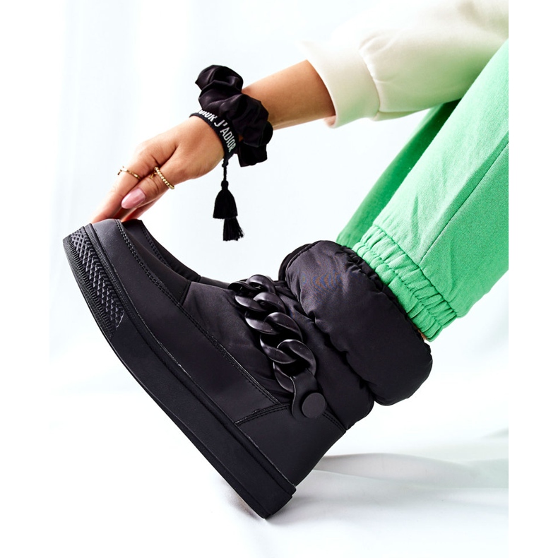 S.Barski Cizme de zăpadă calde negre pentru femei Khariche negru 2