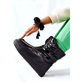 S.Barski Cizme de zăpadă calde negre pentru femei Monile negru 2