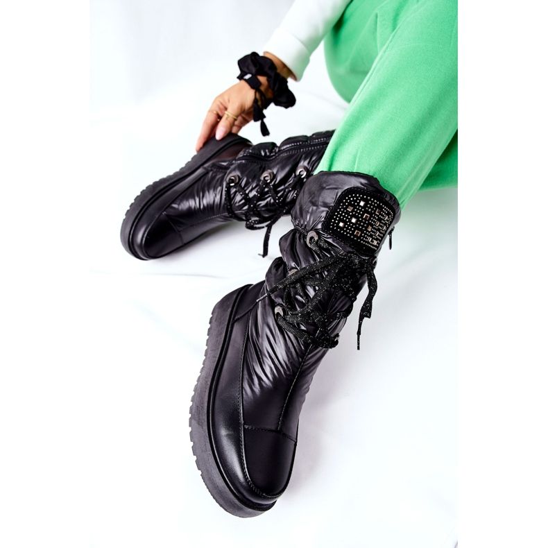 S.Barski Cizme de zăpadă negre calde pentru femei Chardonnay negru 1