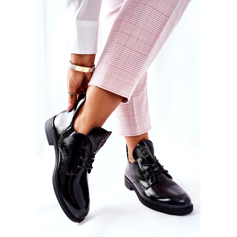 Pantofi lăcuți Sergio Leone Warmed PB262 Negru 2