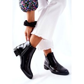 Cizme calde lăcuite plate Sergio Leone BT540 Negru 2