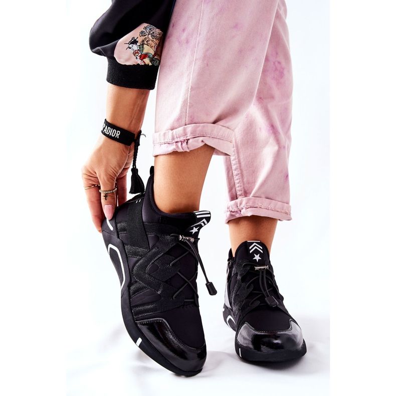 Vinceza Încălțăminte sport înaltă Adidași Lanez negru 1