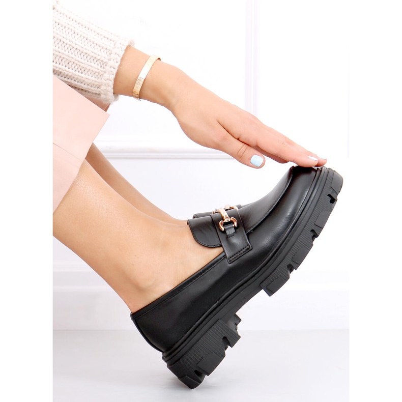 Mocasini negri YY11 negri cu tălpi groase negru 2