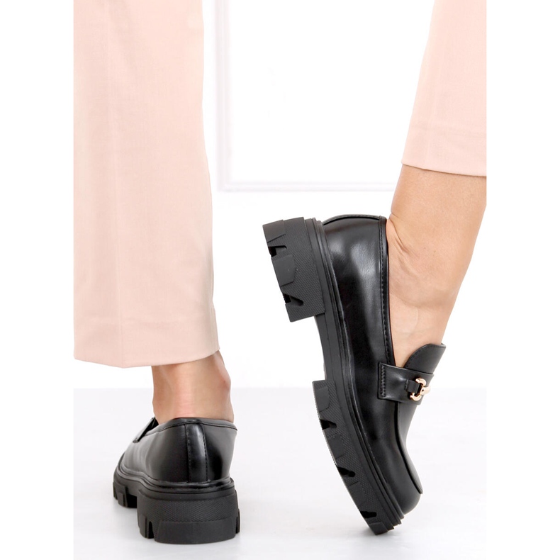 Mocasini negri YY11 negri cu tălpi groase negru 1