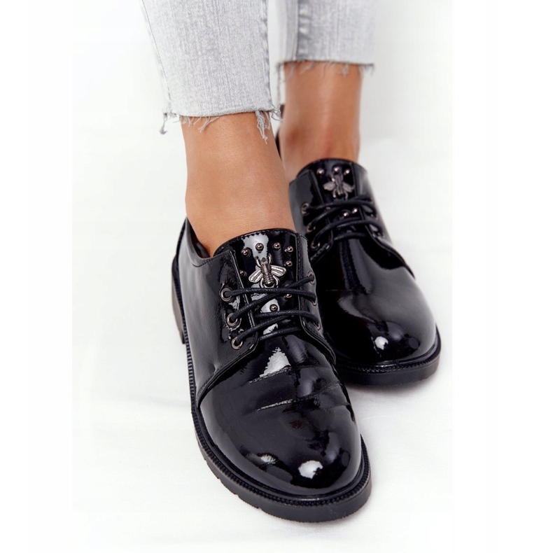 S.Barski Pantofi lăcuți pentru femei Oxfords lăcuți S. Barski Negru 2