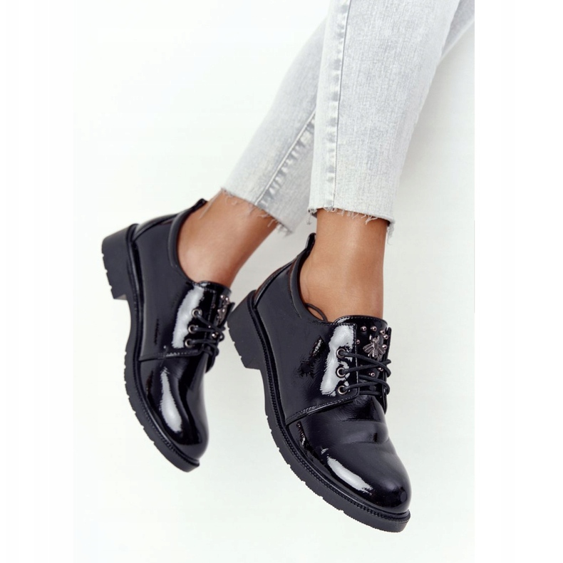 S.Barski Pantofi lăcuți pentru femei Oxfords lăcuți S. Barski Negru 4