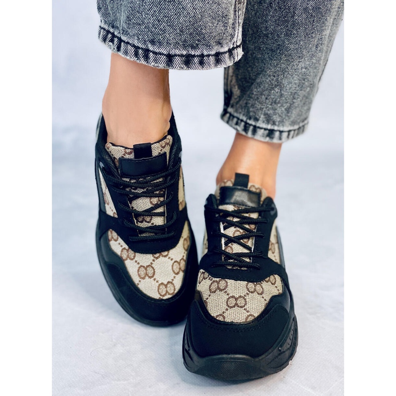 Isla Black Trainers bej negru 1