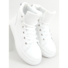 Adidași înalți Ava White alb 2