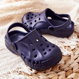 Flameshoes Papuci de casă pentru copii Blue Crocs albastru marin 2
