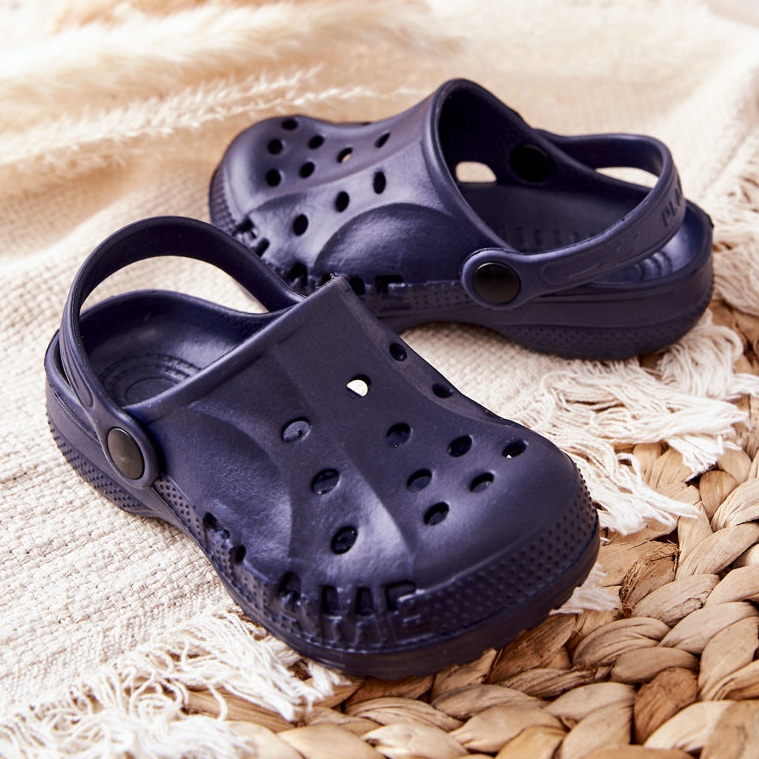 Flameshoes Papuci de casă pentru copii Blue Crocs albastru marin 2