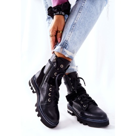 Cizme de muncitor din piele neagră Maciejka 05219-01 negru 2