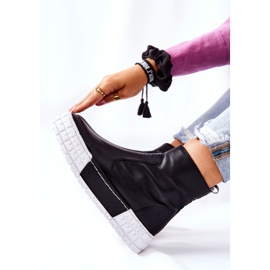 Maciejka Cizme din piele pe platformă negru 05216-01 2