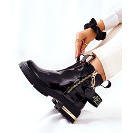 PM1 Cizme lăcuite clasice cu dungi negre Lorie negru 1