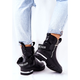 PS1 Cizme negre din piele caldă Cortona cu fermoar negru 2