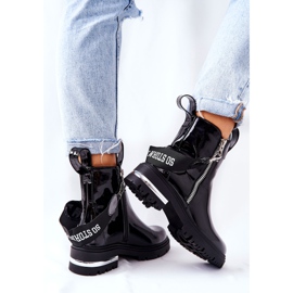 PS1 Cizme calde lacate din piele cu fermoar negru Cortona 2