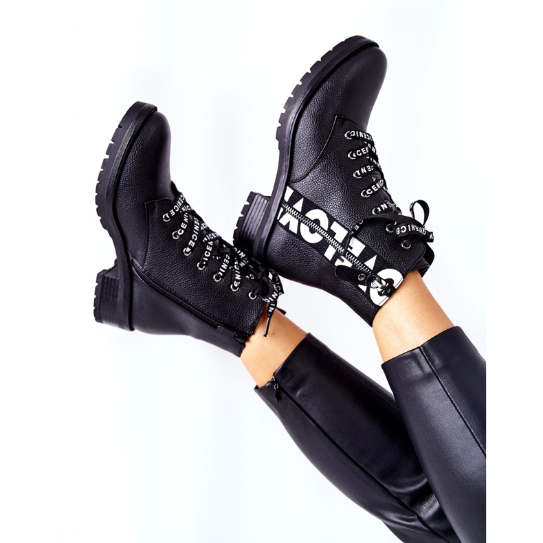 POTOCKI Cizme din piele Muncitori pe fermoar negru Henri 2