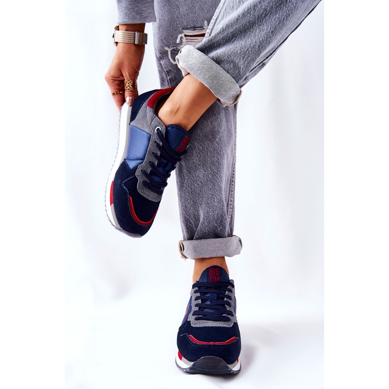 Încălțăminte sport Big Star GG274A055 Navy-Red roșu albastru marin gri 2