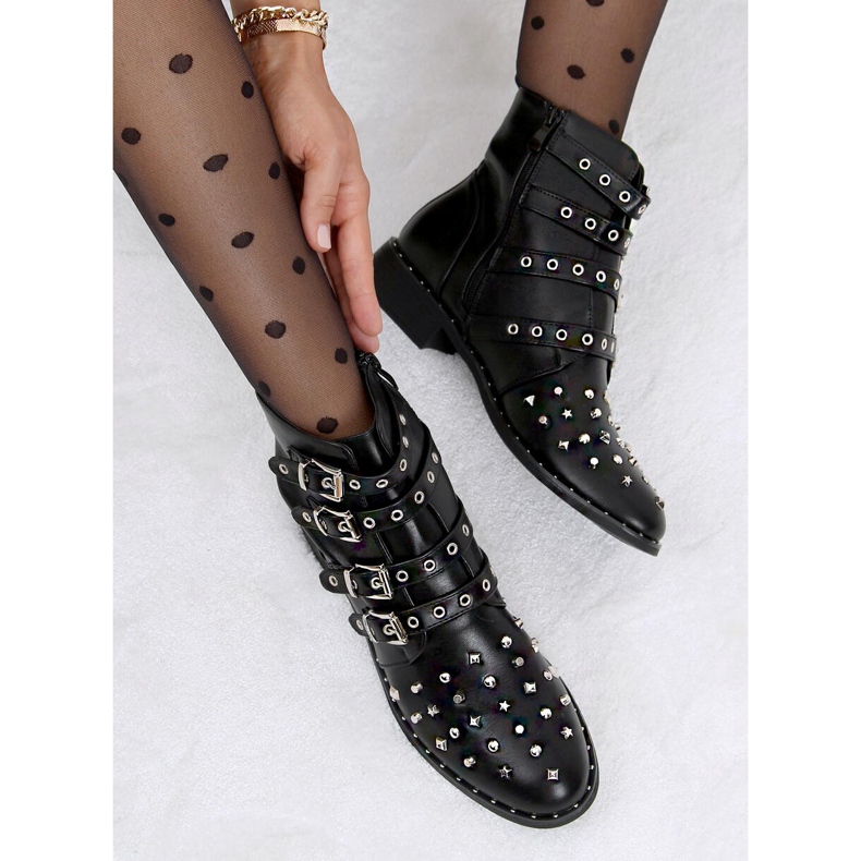 Cizme negre cu știfturi negre M8AX1658-18 Negre negru 1