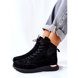POTOCKI Adidași sport din piele înaltă Chocci negru 2