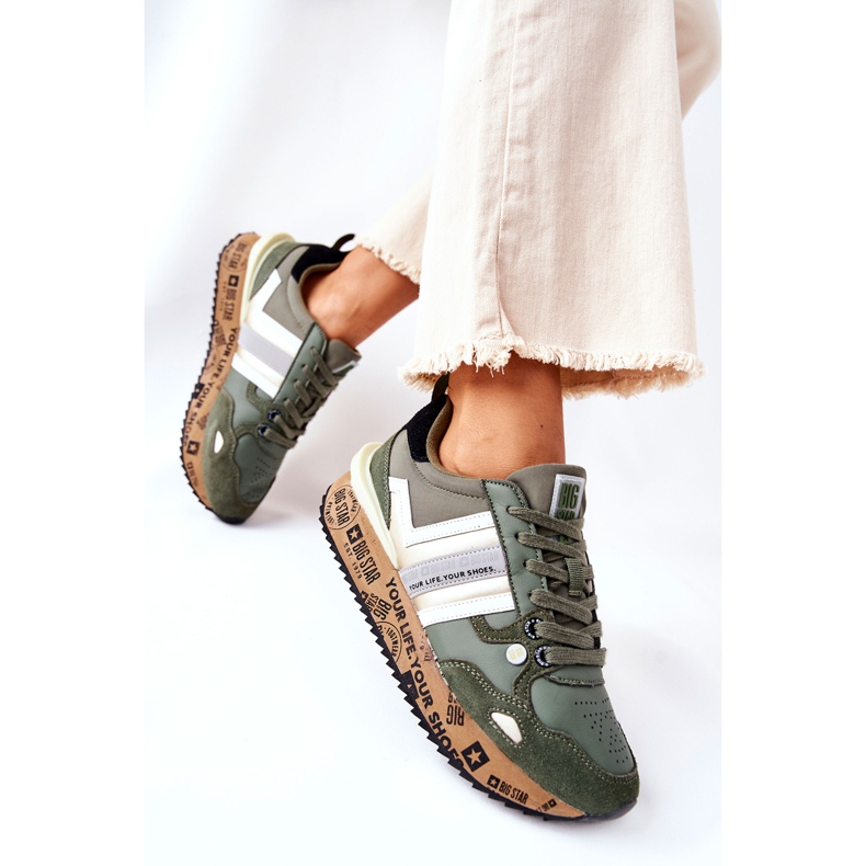 Încălțăminte sport de damă Big Star II274299 Kaki verde 2