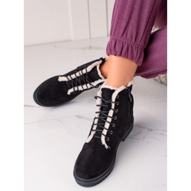 TRENDI Cizme Trappers Cu Blana Pe Partea Superioară negru 2 TRENDI Cizme Trappers Cu Blana Pe Partea Superioară negru 2