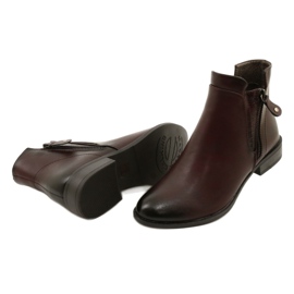 Ghete din piele Daszyński AM65-91 Burgundy negru roșu 3 Ghete din piele Daszyński AM65-91 Burgundy negru roșu 3