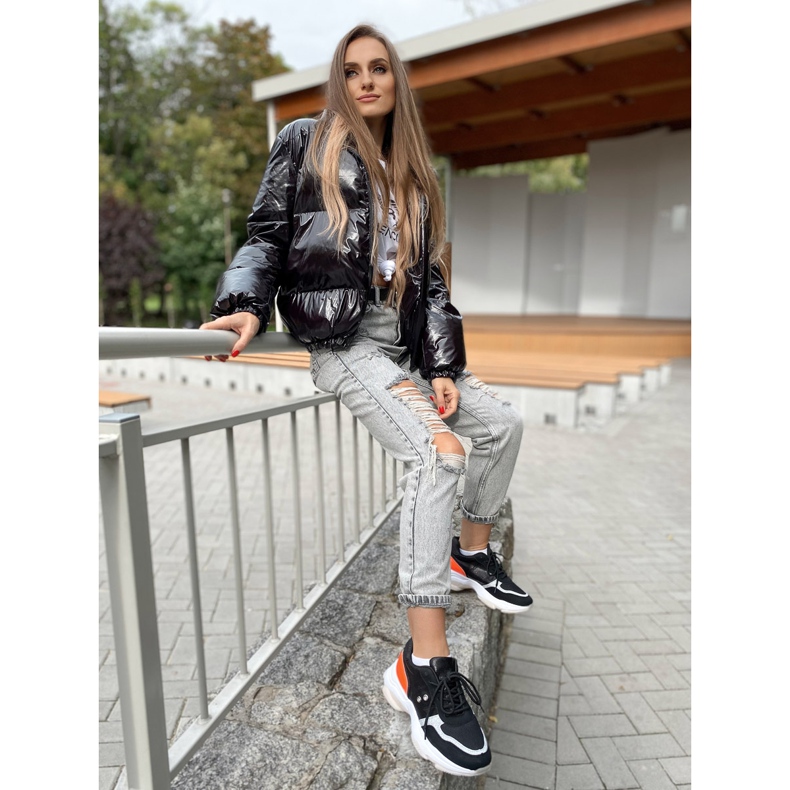 SHELOVET Adidași la modă confortabili negru portocale argint 1