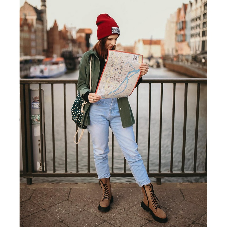 SHELOVET Cizme din piele de căprioară pe platformă maro 1