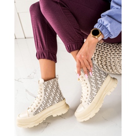 TRENDI Adidași de modă de înaltă culoare bej 1