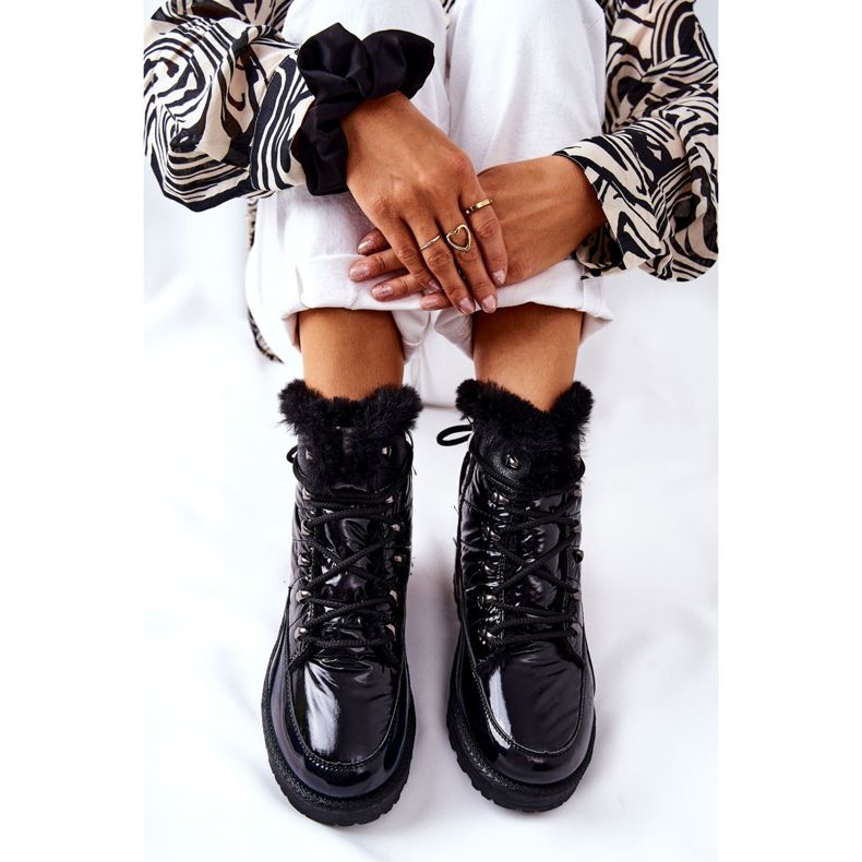 POTOCKI Ghete de zăpadă cu izolație înaltă de blană Sneezy negru 2