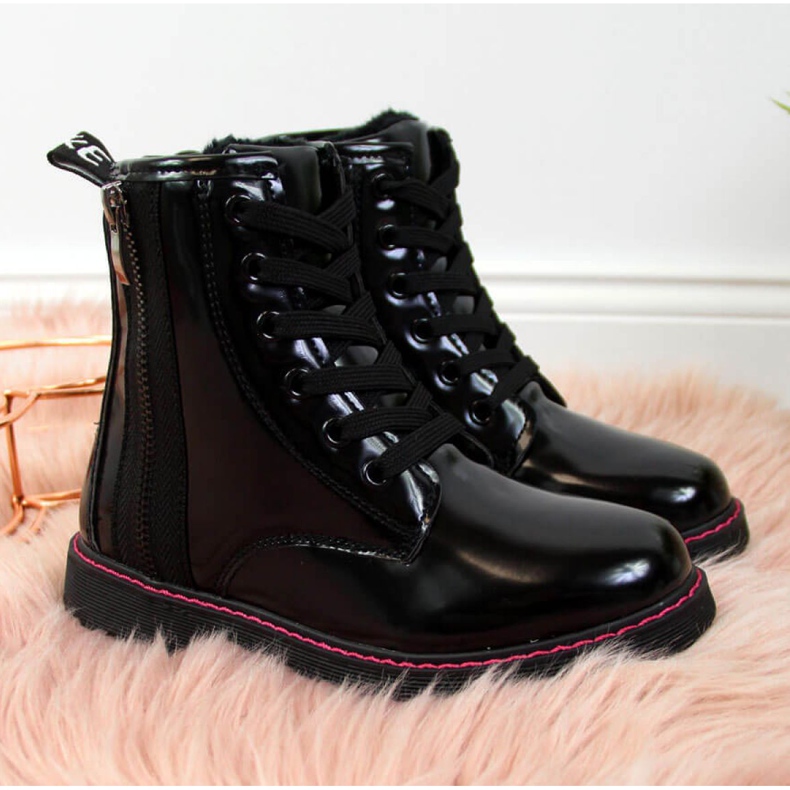 Ghete lacate izolate Jr EVE327A negru alb 1