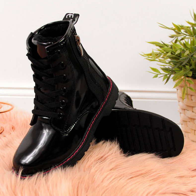 Ghete lacate izolate Jr EVE327A negru alb 2