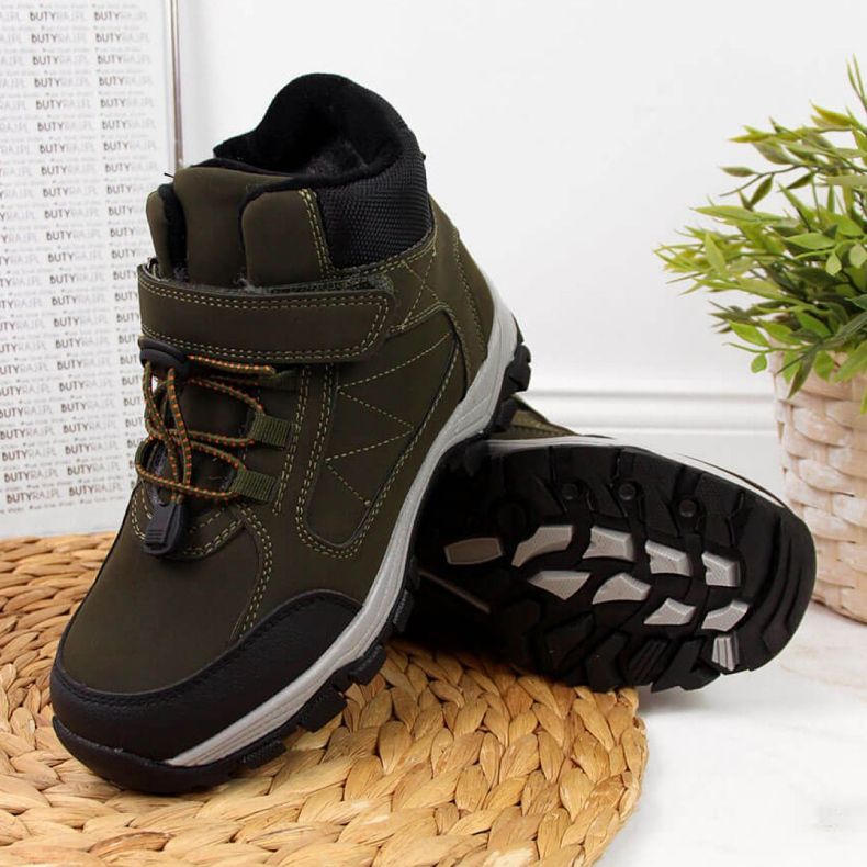 Încălțăminte de trekking izolată Jr EVE321C kaki alb verde 1