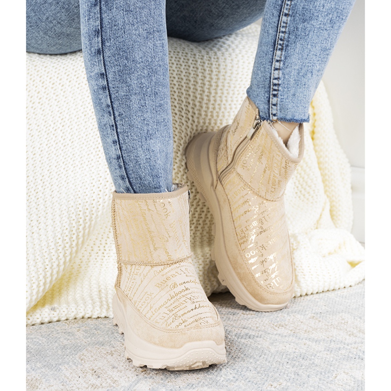 Cizme de zăpadă bej pentru femei, semilună 1