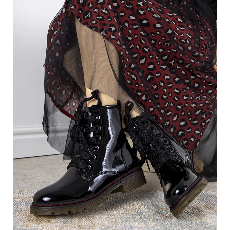 Evento Cizme negre Delphine din piele lacată negru 1