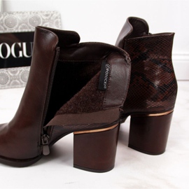 Ghete izolate din piele de șarpe Potocki W WOL31B maro 2 Ghete izolate din piele de șarpe Potocki W WOL31B maro 2