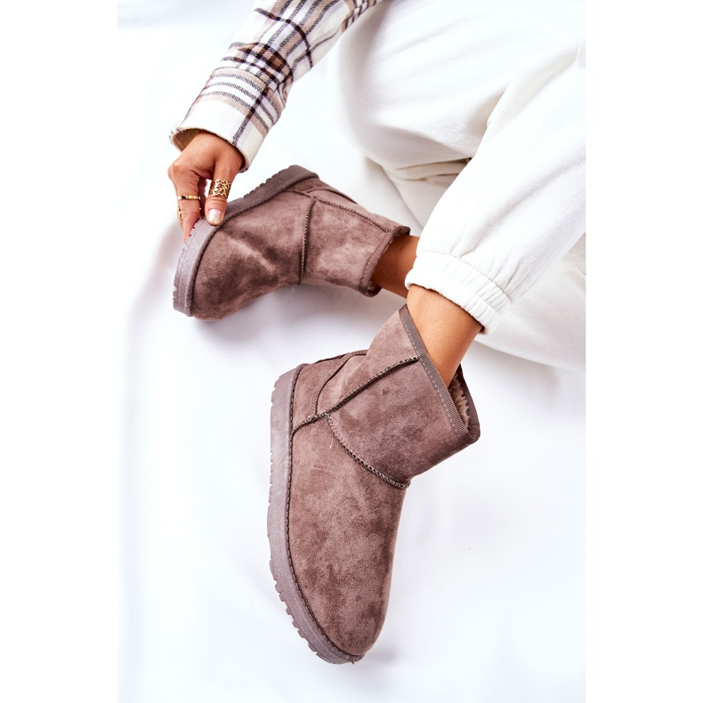 Cizme de zăpadă caldă din blană maro Vicandi 2