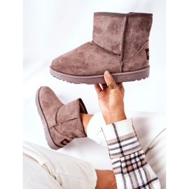 Cizme de zăpadă caldă din blană maro Vicandi 1