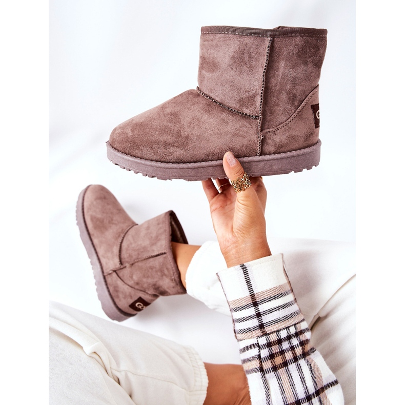 Cizme de zăpadă caldă din blană maro Vicandi 1