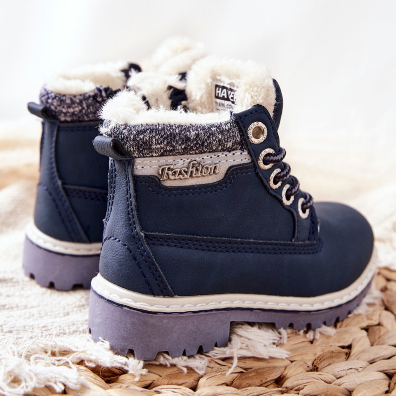 PH1 Trappere călduroase pentru copii cu blană bleumarin albastru marin 2