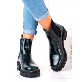 Cizme lăcuite Łuska Sergio Leone TR746 Verde 2